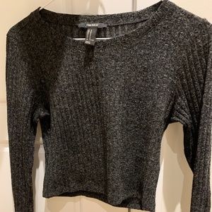 Cropped Ribbed Sweater